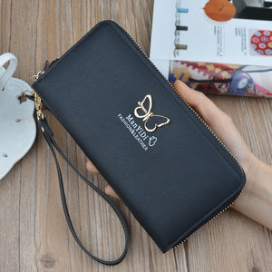 Wristlet Women Wallets Handbag 2019 New Cute Butterfly Chains Long Ladies Wallet Card Holders Phone Bag Purse for Girls Female