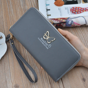 Wristlet Women Wallets Handbag 2019 New Cute Butterfly Chains Long Ladies Wallet Card Holders Phone Bag Purse for Girls Female