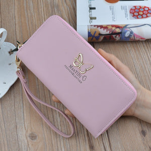 Wristlet Women Wallets Handbag 2019 New Cute Butterfly Chains Long Ladies Wallet Card Holders Phone Bag Purse for Girls Female