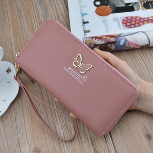 Wristlet Women Wallets Handbag 2019 New Cute Butterfly Chains Long Ladies Wallet Card Holders Phone Bag Purse for Girls Female