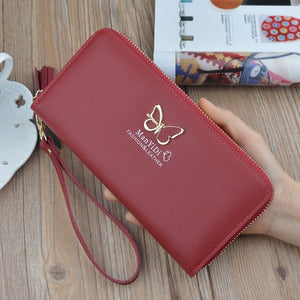 Wristlet Women Wallets Handbag 2019 New Cute Butterfly Chains Long Ladies Wallet Card Holders Phone Bag Purse for Girls Female