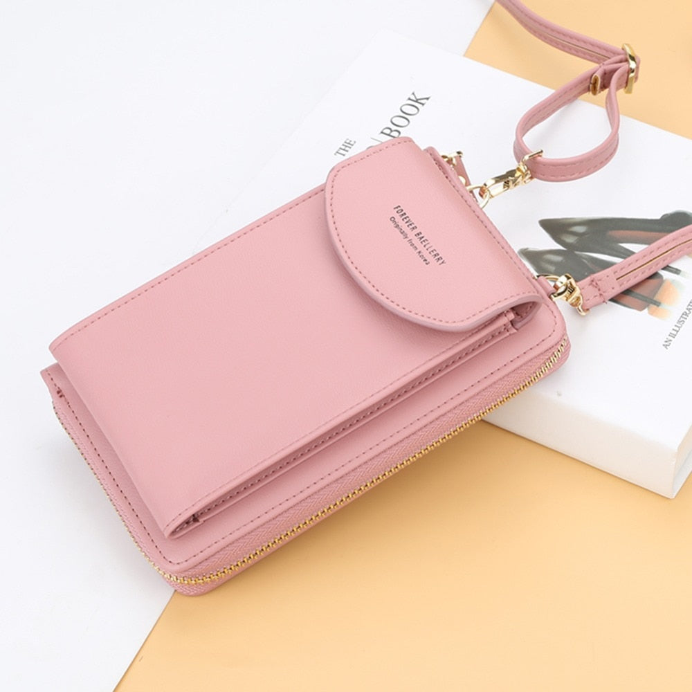 Girls Solid Color PU Leather Clutch Fashion Women Brand Designer Luxury Long Wristlet Wallet Coin Purse Card Holder Bolsas Mujer