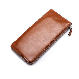 Luxury Phone Wallet  for Men and Women with Coin Purse Long Leather Zipper Clutch Wristlet Purse Wallet with Wrist Strap