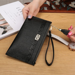 High Capacity Fashion Women Wallets Long PU Leather Wallet Female Zipper Clutch Ladies Wristlet Ultra thin Mobile phone bag