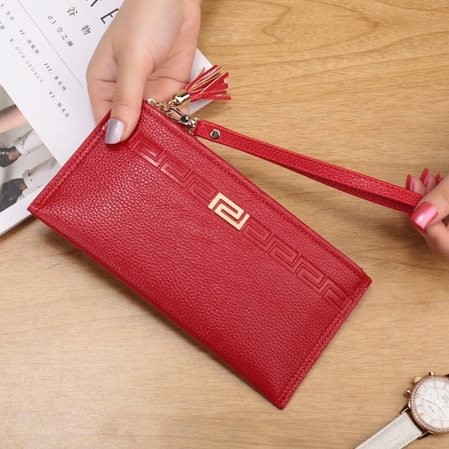 High Capacity Fashion Women Wallets Long PU Leather Wallet Female Zipper Clutch Ladies Wristlet Ultra thin Mobile phone bag