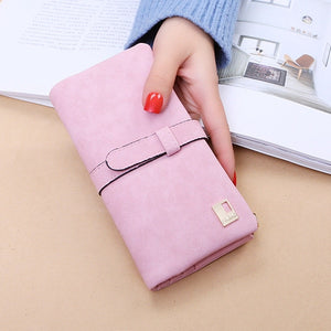 women's wallet Long billetera mujer feminina frosted Leather purse Female Coin Purse Wallet Women Card Holder Wristlet Money Bag