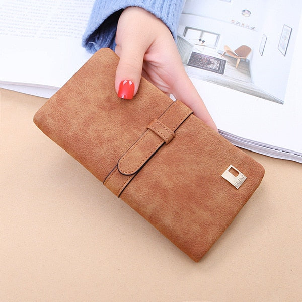 women's wallet Long billetera mujer feminina frosted Leather purse Female Coin Purse Wallet Women Card Holder Wristlet Money Bag