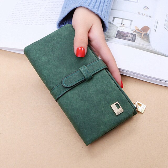 women's wallet Long billetera mujer feminina frosted Leather purse Female Coin Purse Wallet Women Card Holder Wristlet Money Bag