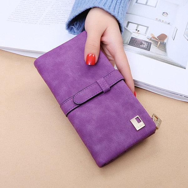 women's wallet Long billetera mujer feminina frosted Leather purse Female Coin Purse Wallet Women Card Holder Wristlet Money Bag